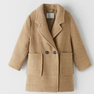 TEXTURED WOOL BLEND COAT NATURAL COLOR  6 YEARS (45,7 INCHES)